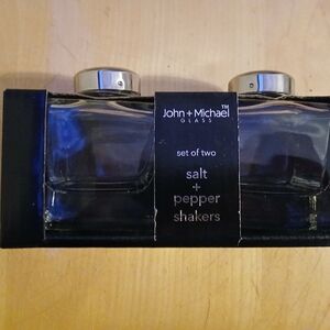 Glass Salt and Pepper Shakers - Silver